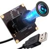 ELP High Speed 90fps Global Shutter 2MP 1200P Wide Angle USB Webcam without Distortion 126 Degree for Computer, Laptop, Android