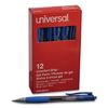 Universal 39913 Clear Roller Ball Retractable Gel Pen, Blue Ink. Medium, Dozen