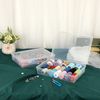 BTSKY 2 PCS Medium Size Clear Stackable Rectangular Storage Box with Flap Lid - Home/Office Plastic Desk Organizer Storage Organzier Makeup Stograge Containers Storage Cases
