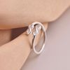 Sterling Silver 925 Double Infinity Ring Open Wrap Adjustable Eternal Love Jewelry