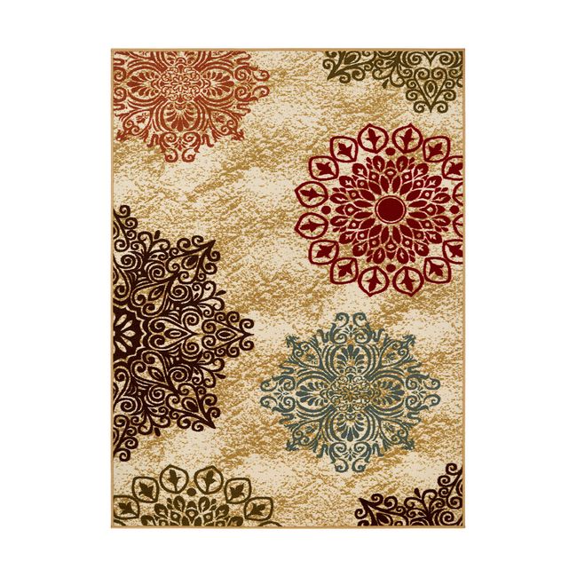 Antep Rugs Alfombras Non-Skid (Non-Slip) 3x5 Rubber Backing Floral