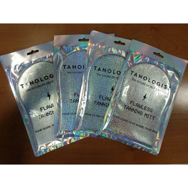 4 Pack Tanologist Sunless Flawless Self Tanning Mitt Silver - R4P5