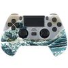 Unique Replacement Shell (DTC) Designed for eXtremeRate PS4 Controller JDM-040/050/055, Upgrade Board & Ergonomic Shell & Back Button & Trigger Stop (Controller Not Included) 【Great Wave】