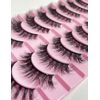 3D Mink False Eyelashes, Natural Wispy Look, 10 pairs, Reusable Dramatic Lashes