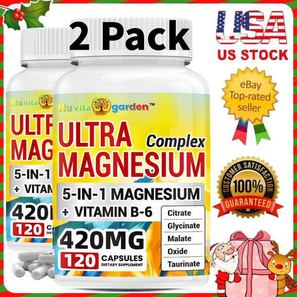 Magnesium 5 Form Complex – Oxide, Citrate, Glycinate, Malate,Taurinate + B6