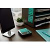 Post it Note Dispenser Black with Aqua Splash Sticky Notes 3x3 Inches 45 Sheets