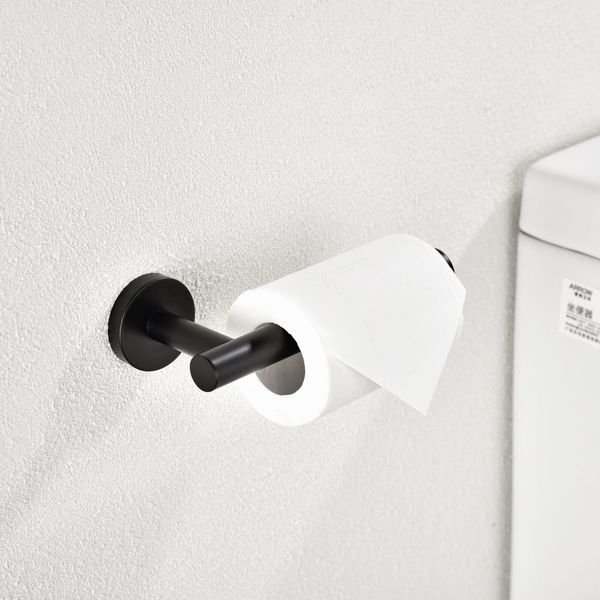 2 Pieces Toilet Paper Holder Wall Mount Matte Black