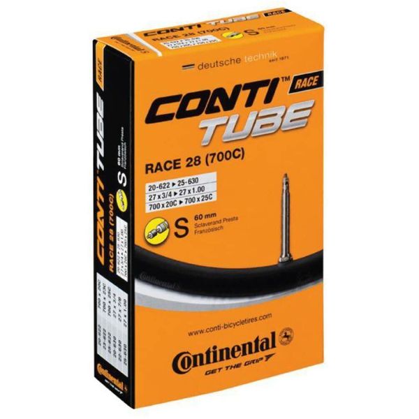 Continental 60mm Presta Valve Tube, Black, 700 x 20-25cc