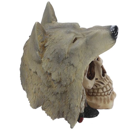 Puckator Skull with Wolf Head Decoration - Home Living Room Decoration - Gifts For Men Women