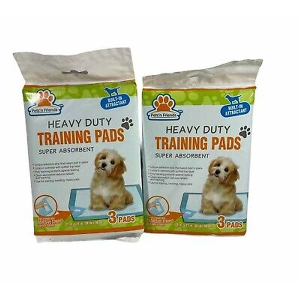 Heavy Duty Pet training pads super absorbent 6 pads (2 packs of 3) NEW