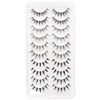 EMEDA 10 Pair Manga Lashes 5 Styles Mixed Anime Lashes 100% Handmade Transparent Band Manga Eyelashes Natural Look Spiky Manga Lashes Wispy Hybrid Strip Lashes Cosplay False Eyelashes (Manga Mix)