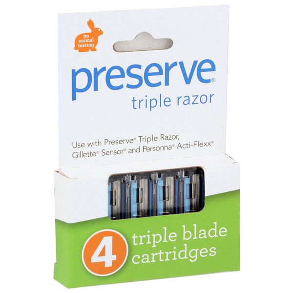 Preserve  4 Triple Razor Blade Cartridge Refills 4 Pk