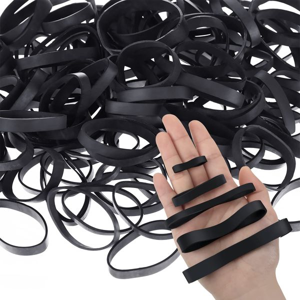 Black Rubber Bands Heavy Duty Rubber Bands Tactical Thick Rubber Band Wide Strong Rubber Bands Assorted Size for Hiking Backpacking Survival Industrial Supplies (90, 1.4 in, 2 in, 3 in, 4 in)