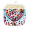 CafePress Valentines Heart Candy Tree Pot Holder with Unique Design 9"x9"