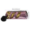 Large Reversible Rainbow Glitter Pencil Case - Pink & Gold