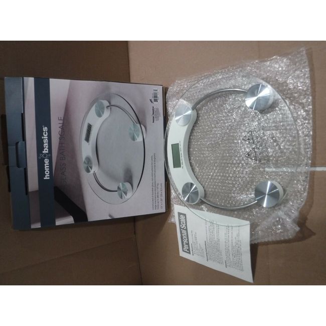 Home Basics Round Digital Glass Bathroom Scale holds up to 280 Lbs NEW.