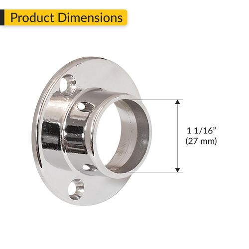 Brixwell QIQH-001 Fully Enclosed Support, for Heavy Duty Wardrobe Tube Chrome