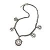 Handmade Pentagram Occult charm necklace - antique silver