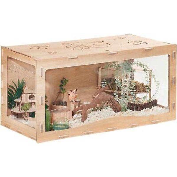 MEWOOFUN Wooden Hamster Cage Large for 33.7"L x 17.0"W x 17.0"H