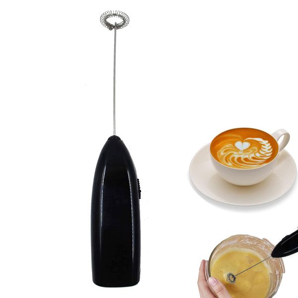 Milk Frother Handheld for Coffee,Foam Maker,Electric Whisk Drink Mixer for Lattes, Cappuccino, Frappe,Matcha, Hot Chocolate,Egg Mixer(Black) Multi-Purpose Hand Blender