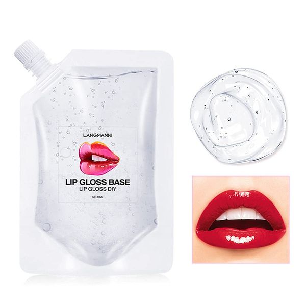 50ml Transparent Clear Transparent Moisturizing DIY Lip Gloss Base Lip Balm Material Gel, Organic Lipctisk Lip Glow Lip Glaze Base for Making Your Own Lip Plumper/Lip Tint/Lip Primer