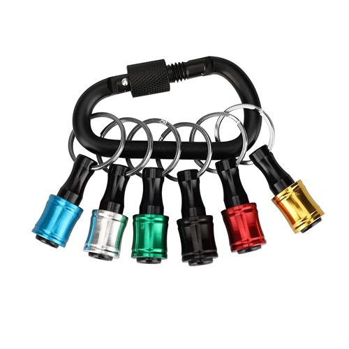 YFFSFDC Bit Holder, 6 Color Set, Key Chain Type, Pull Up Type, Carabiner, Portable, Socket Holder, Tip Tool, Driver Bit Holder Set, Screwdriver Bit Set