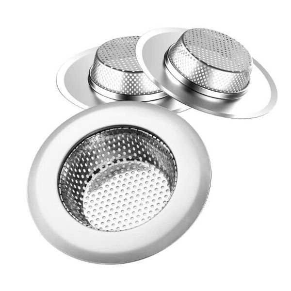 Helect 3-Pack Kitchen Sink Strainer Stainless Steel Drain Filter Fits 2.95” Hole