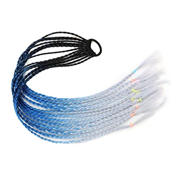 Tefure Q37-C20 Dance Extensions, Kids, Braided Hair Removal, Blue Silver