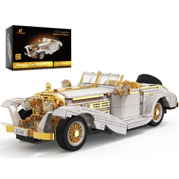 JMBricklayer Vintage Cars Building Blocks Sets 50101, Classic K500 Sports Car MOC Model Car Kits, Ideal Gifts for Teens Adults Girls Boys, Collectible Convertible Car Display Model(868 Pieces)