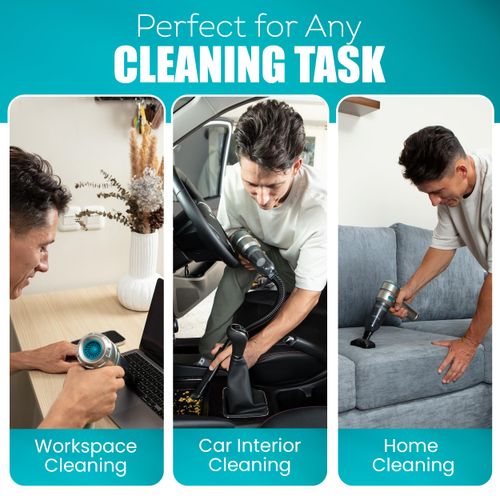 Assani 3 in 1 Portable Cordless Car Vacuum Cleaner with 15000PA High Power Suction & Air Duster Up to 30 Mins Runtime - Rechargeable Wireless Handheld Mini Car Vacuum with Carry Case & Flexible Hose