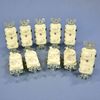 10 Leviton Almond Double Light Switches Duplex Toggle 15A Single Pole 5224-2A