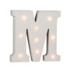 OOTB Illuminated Letter M Light with 9 LED, Wood, White