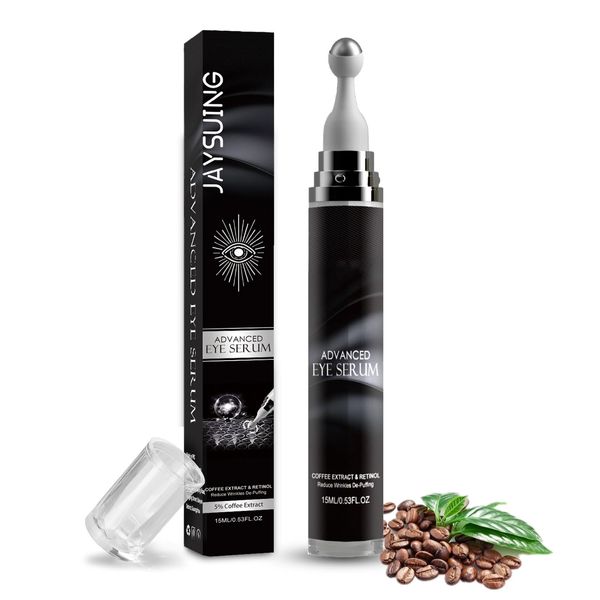 Shefave 5% Koffein Augenserum mit 360° Massageroller, Augencreme Gegen Augenringe und Schwellungen, Augen Roll on, Reduziert Tränensäcke, Reduziert Falten, Augenpflege für Männer & Frauen