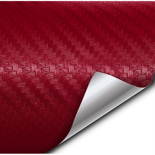 VViViD XPO Burgundy Dry Carbon Fiber Vinyl Wrap Roll with Air Release Technology (4ft x 5ft)