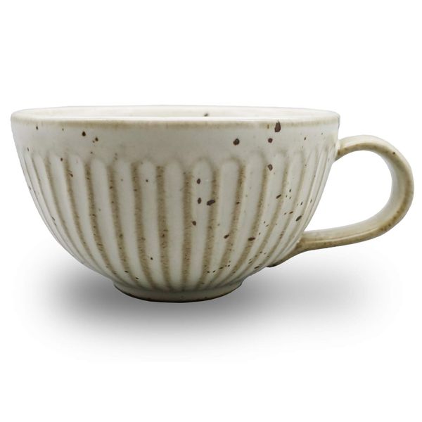 Bicrops Ceramic Retro Shaving Bowl, Wide Mouth, Large Capacity Shaving Mug, Easier To Lather (Off-white)