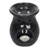 Large Black Crackle Oil Burner