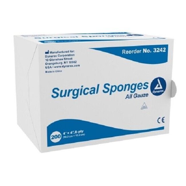 NEW 4"x 4" COTTON SURGICAL GAUZE SPONGE PADS 4 x 4 GAUZE #3242