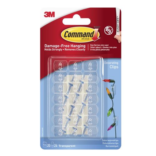 Command 17026CLR-ES Decorating Clips, Clear, 20-Clips
