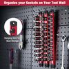 6-PACK Magnetic Socket Organizer Set 1/4" 3/8" 1/2" Drive Socket Holder Rack USA
