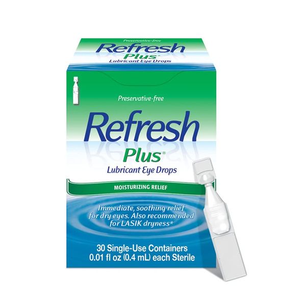 Refresh Plus Lubricant Eye Drops, Preservative Free, Single Use Containers, 30 Count