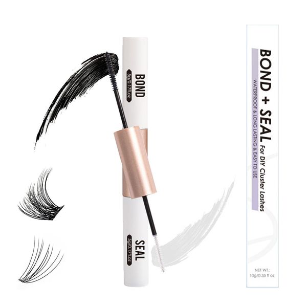 ThrivingAura Lash Bond and Seal Glue,Cluster Lash Glue, Strong Long Lasting Bond and Seal Lash Glue Lash Adhesive Hold 48-72 Hours,Waterproof 2 in 1 Cluster Eyelash Glue for DIY&Sensitive Eyes