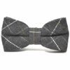 King & Priory Heritage Check Charcoal Grey Bow Tie, Tweed