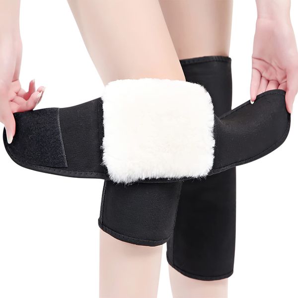 XGOPTS Wool Knee Warmer Thermal Leg Warmer Knee Sleeves Supports Leg Knee Brace Arthritis Relief Anti-Slip Thicken Wool Knee Pads for Elderly Women Men