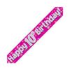 Oaktree UK Party Banner, Foil, Pink, 9 ft