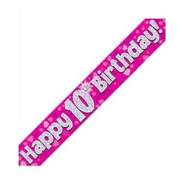 Oaktree UK Party Banner, Foil, Pink, 9 ft