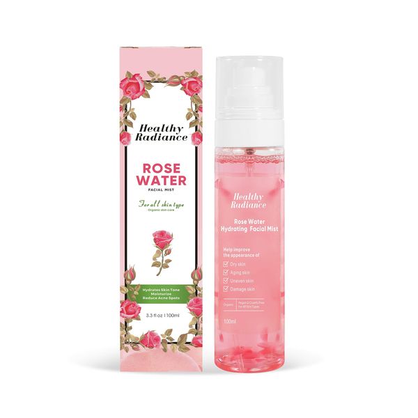 Rose Water | Korean Rose Water Spray with Glycerin | Rose Water Toner |Organic Rosa Rugosa Flower Floated Rose Water Mist Toner- Facial Toner for Women- Cruelty Free- Rose Scent- 100ml