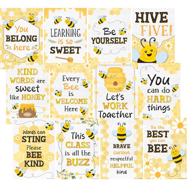 Teacher Created Resources Buzzing Bees Positive Sayings Small Poster Pack (TCR6914)