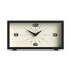 Jones Clocks® Odeon desk clock | Modern rectangular design | Black | Stylish retro look for shelf, table, mantel or bedside
