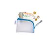 HERMA Document Wallet A7 with Zip, Waterproof Mini Zip Bag, Lockable Plastic Document Folder with Zip, Semi-Transparent, 14 x 10 cm, Blue