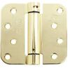 Cal-Royal 4 in. Full Mortise Round Corner Spring Hinge in Satin Brass, 2 Pack